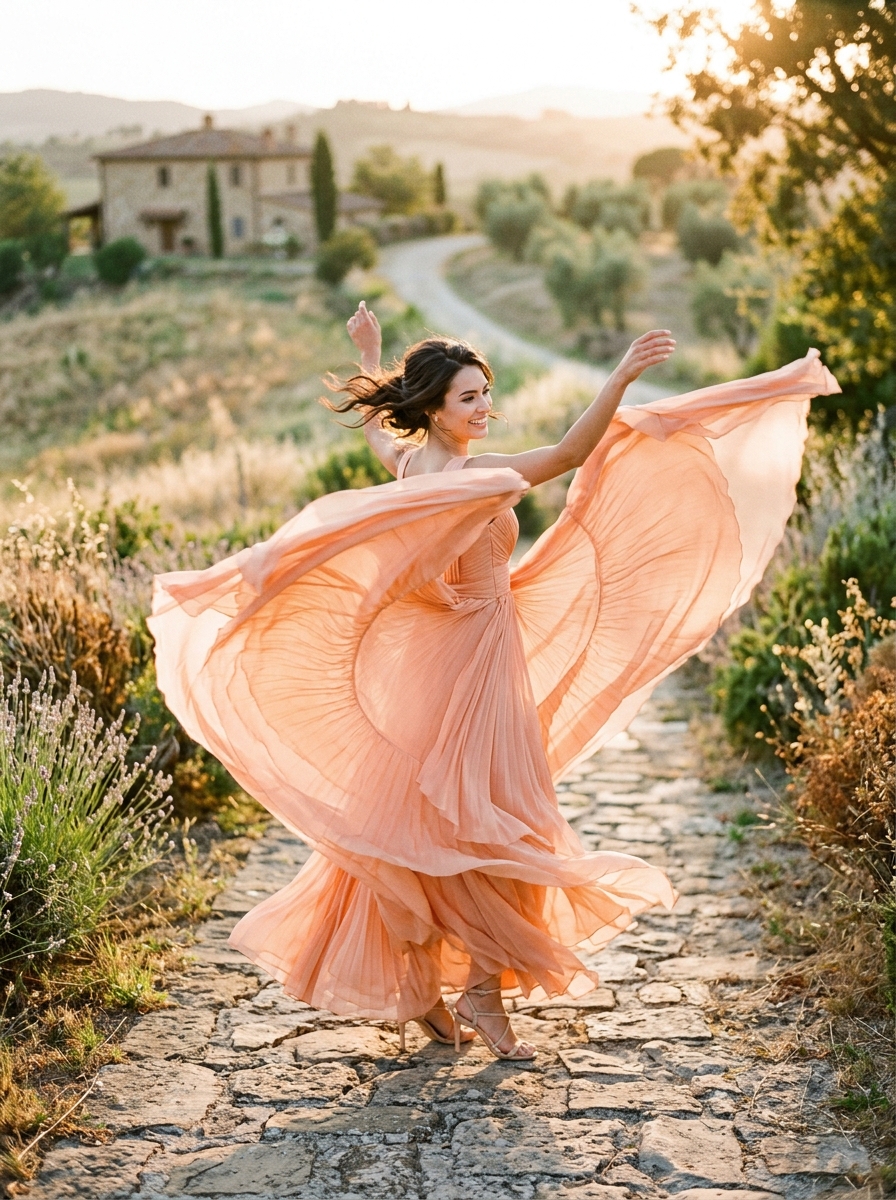 Twirling Sunset Silhouette